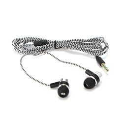 Наушники-гарнитура с плетеным кабелем с микрофоном