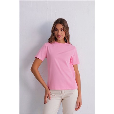 11067 Базовая футболка из хлопка нежно-розовая (остаток: 40, 44)
