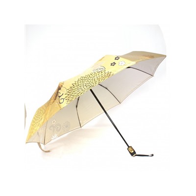 Зонт женский ТриСлона-L 3680 B,  R=60см,  суперавт;  8спиц,  3слож,   набивной "Эпонж",  панорамный,  желтый 241644