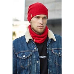 Мужской комплект «Реал» (шапка и шарф-хомут)