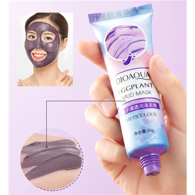 Грязевая очищающая маска для лица с баклажаном Bioaqua Eggplant Mud Mask, 50 гр.
