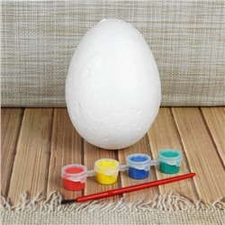 Яйцо под раскраску, размер: 9 × 13 см, краски 4 шт. по 3 мл, кисть
