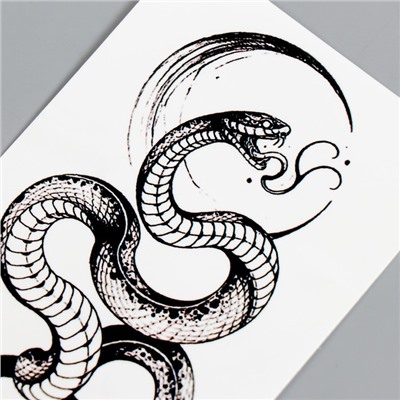 Татуировка на тело чёрная "Змея" МИКС 14х7 см