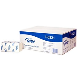 Листовые полотенца Teres (Терес) Комфорт Эко Т-0221 V-сложения, 2-слойные, 22,5х22 см, 180 листов