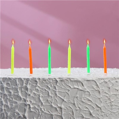 Свечи в торт "Красочные", 6 см, классические, набор 10 шт