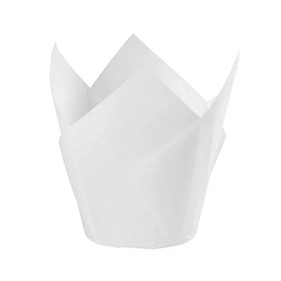 Форма бумажная для капкейков (маффинов, кексов) «Тюльпан»  белая, 50 х 80, 10 штук (DoECO)