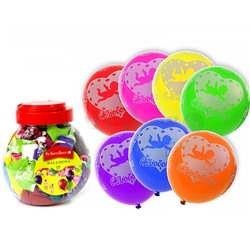 Воздушные шарики С Любовью в круглой банке (100 шт)