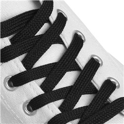 Шнурки для обуви, пара, плоские, 8 мм, 120 см, цвет чёрный
