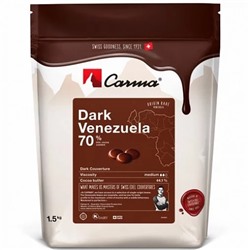 Темный шоколад в галетах / каллетах / дропсах «VENEZUELA» (70% какао), 100 гр (Carma Barry Callebaut Schweiz)