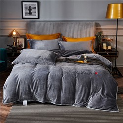 Велюровый постельный комплект PRETTY MONICA евро - серый р-р 200х230 и 48х74 2 шт