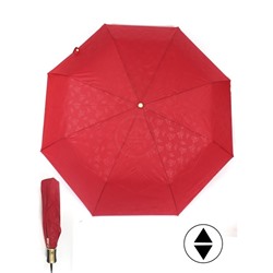 Зонт женский ТриСлона-L 3806 F,  R=58см,  суперавт;  8спиц,  3слож,  набивной "Эпонж",  красный 244386