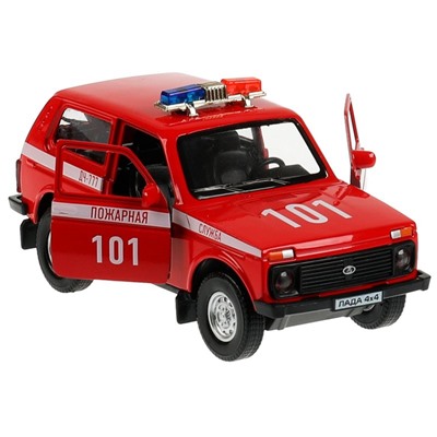 Игровой набор "Пожарно-спасательная часть", гараж, пожарная машинка lada 4x4