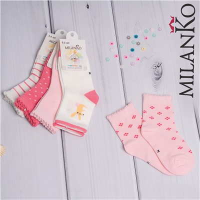 Детские хлопковые носки с рисунком "кенгуру" MilanKo IN-165 упаковка