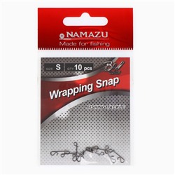 Безузловая застежка Namazu WRAPPING SNAP, тест 4 кг, размер S, цвет BN, 10 шт.