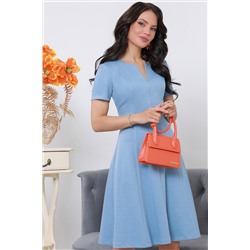 Голубое трикотажное платье Размер 48