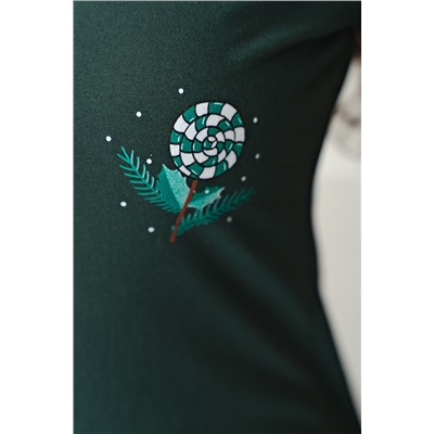 Пижама футболка с шортами ПЖ 029-У (Леденец/Пряники на зеленом) УЦЕНКА