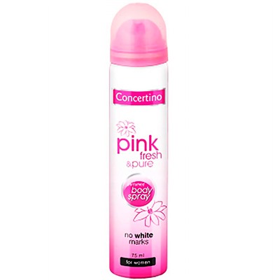 Дезодорант-спрей женский Concertino Pink Fresh&Pure Парфюмированный, 75мл