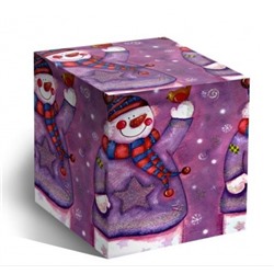 060-0150 Коробка квадратная "Снеговик" (новогодняя)