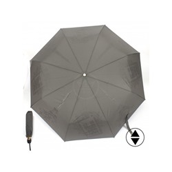 Зонт женский ТриСлона-L 3898A,  R=58см,  суперавт;  8спиц,  3слож,   набивной"Ко Эпонж",  тефлон,  серый  (Париж)  229329