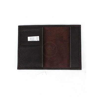 Обложка для паспорта Croco-П-404 (5 кред карт)  натуральная кожа коричневый флотер св нить (16/1)  244013