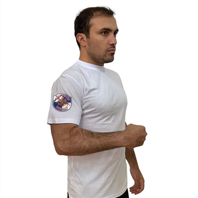 Топовая белая футболка с термотрансфером ВМФ СССР
