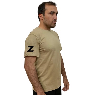 Песочная надежная футболка с литерой Z, (тр. №11)