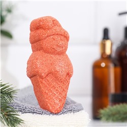 Бомбочка для ванны "Снеговик" с ароматом апельсина и корицы, красная, 70 гр