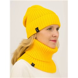 Комплект женский весна-осень шапка+снуд Ники (Цвет желтый), размер 52-56