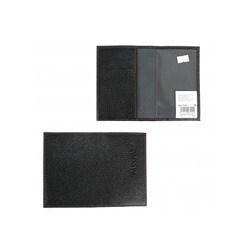 Обложка для паспорта Premier-О-85 (3 кред карт)  н/к,  черный флотер (21-10)  201582