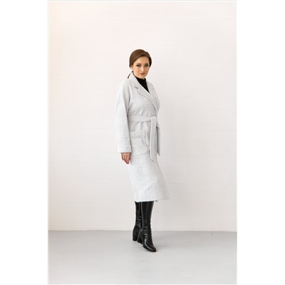 Пальто женское демисезонное 20550  (серый/клетка)