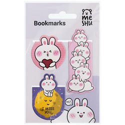 Закладки магнитные для книг, 3шт., MESHU "Bubble bunny" MS_46743