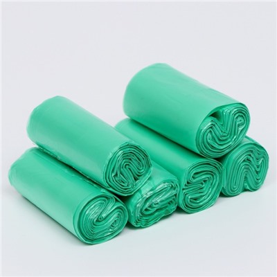 БИО Пакеты "Пижон" для уборки за собаками 20 х 30 см, 8 мкм, 6 х 20 шт, зелёные