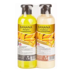 Набор для ухода за волосами: шампунь и кондиционер с экстрактом банана, Coco Blues, 360 мл x 2