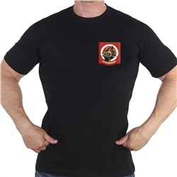 Чёрная футболка с термотрансфером "Отважные", (тр. №80)