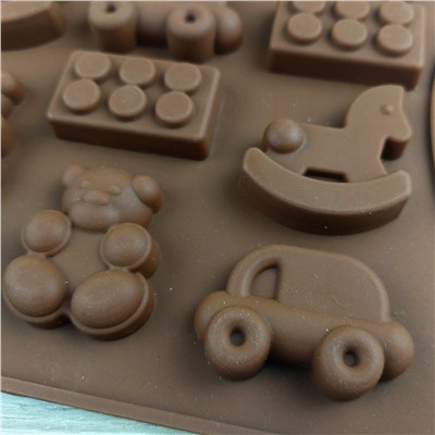 Силиконовая форма для льда и шоколада 12 ячеек Детские игрушки-2