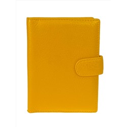 Обложка для паспорта и автодокументов из натуральной кожи, цвет желтый
