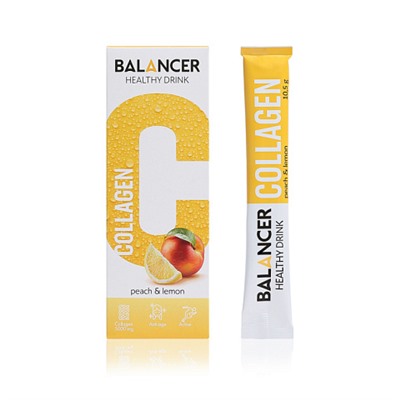 Гринвей Напиток Balancer Collagen со вкусом «Персик - лимон», 10 стиков