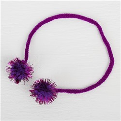 Декоративный элемент на верёвочке 2 шарика с блеском, d= 2 см, набор 8 шт., цвет фиолетовый