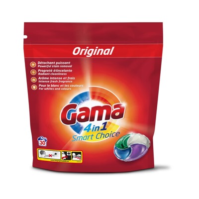 Капсулы для стирки GAMA Universal Smart Choice 4в1 универсальные 18 шт гипоаллергенные (Испания) 50002252