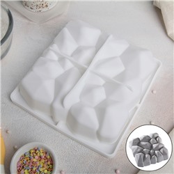 Форма для муссовых десертов и выпечки Доляна «Диамант», 18×18 см, силикон, цвет белый
