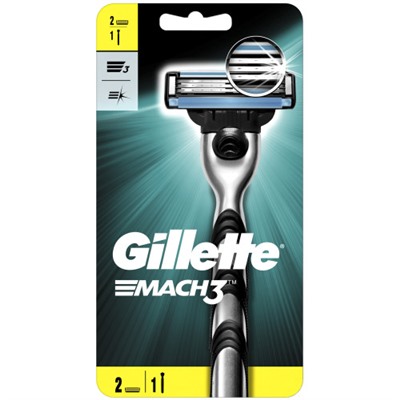 Станок для бритья Gillette Mach 3, 2 кассеты