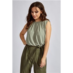 Блузка TEFFI Style / Арт 1469 серо-зеленый