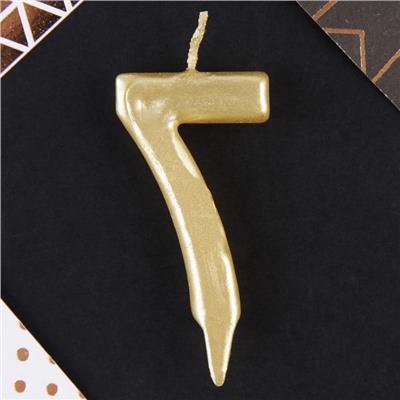 Свеча-цифра в торт «7», золото