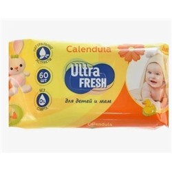 Ultra Fresh Baby Влажные салфетки (60шт) д/детей и мам c Календулой / 14410131
