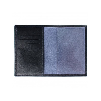 Обложка для паспорта Croco-П-405 (5 кред карт)  натуральная кожа синий орфей (151)  213721