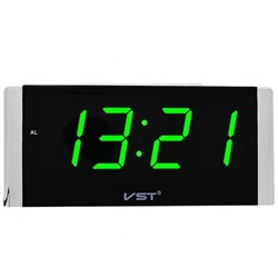 Часы настольные VST 731-4 ярко зелёные цифры