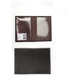 Обложка для паспорта Croco-П-400 натуральная кожа коричневый флотер св нить (16/1)  244008