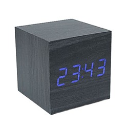Электронные часы в деревянном корпусе VST-869-5, синие цифры
