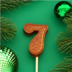 Фигура из молочного шоколада "Цифра веселая "7", 5 см, на палочке для торта, 10 г