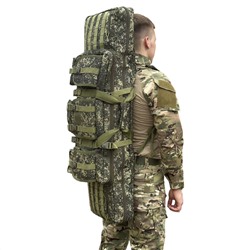 Оружейный рюкзак-чехол с двумя отделениями, (камуфляж цифра, 110x31 см, подсумки для магазинов) №16
